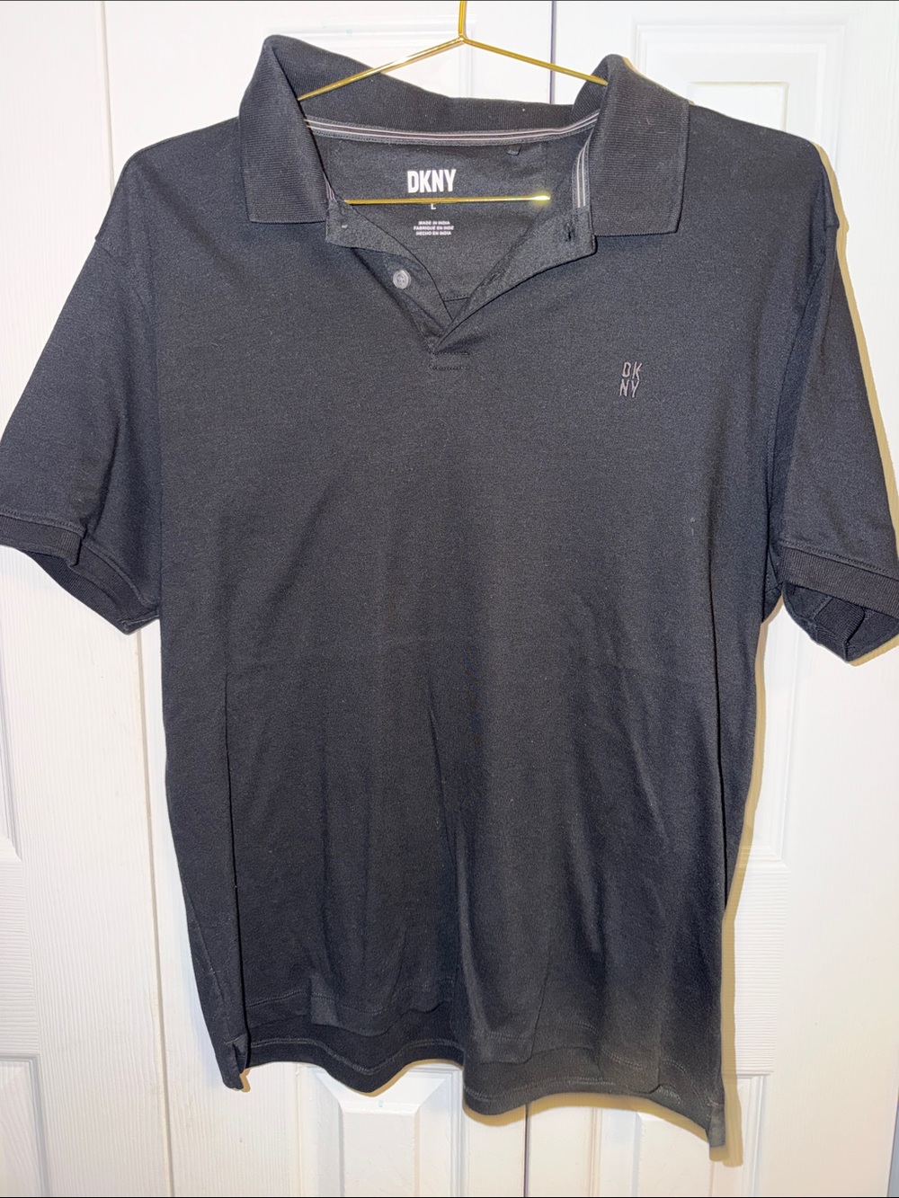 DKNY Men's Black Polo with Subtle Logo